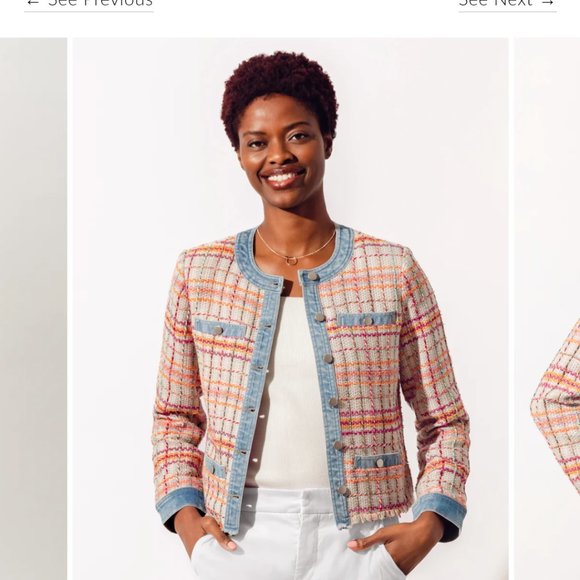 Ecru Tweed with denim jacket - Picture 2 of 5